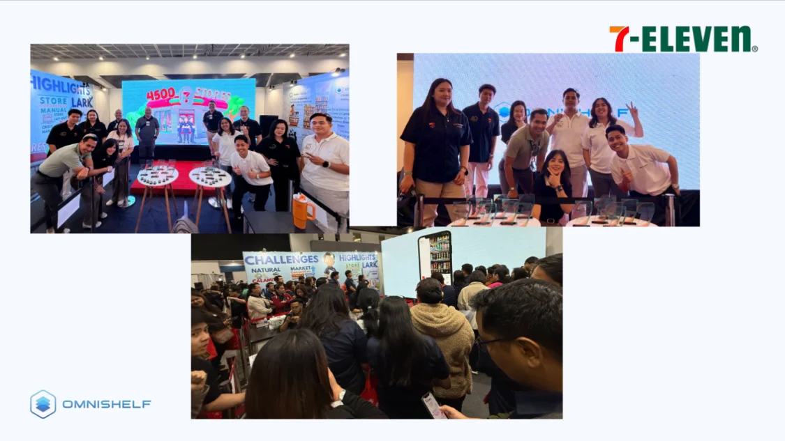 7-Eleven Philippines and OmniShelf teams at the 4,500-store milestone display