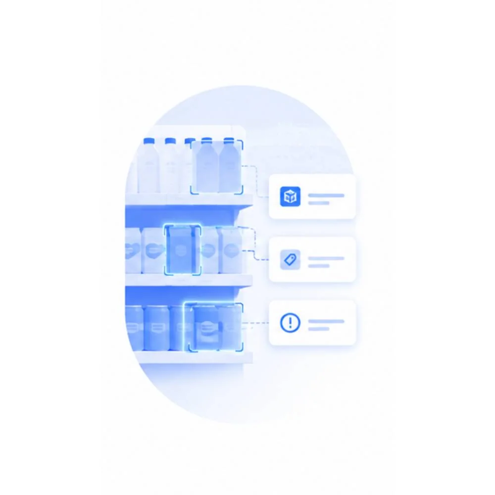 Drop: smartphone screen highlighting a detected shelf issue