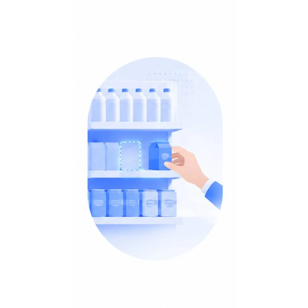 Drop: merchandiser fixing a shelf placement issue