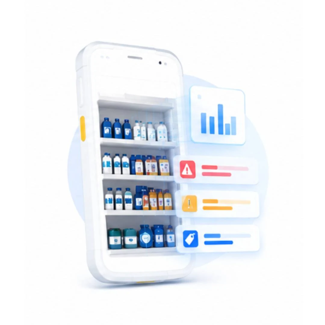 Shelf task checklist with completed items